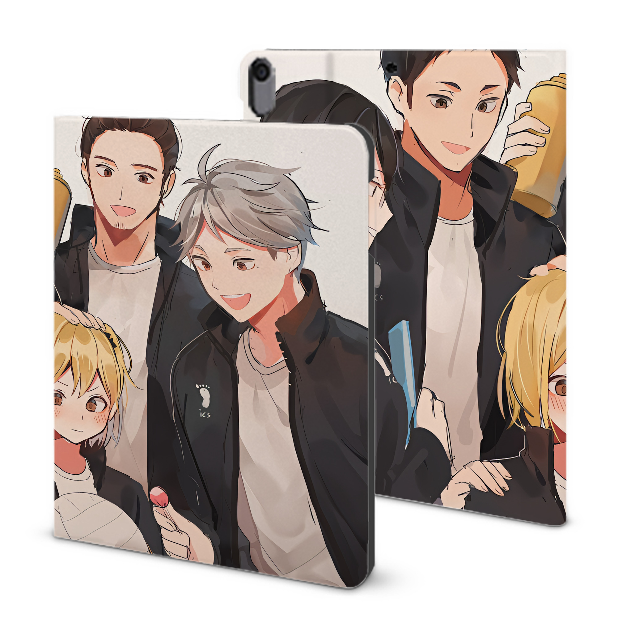 （画像用） ハイキュー!! Haikyu!! IPad ケース ブック型 PUレザー TPU 耐衝撃 軽量 薄型 ペン収納なし 全面保護 IPad 各モデル対応